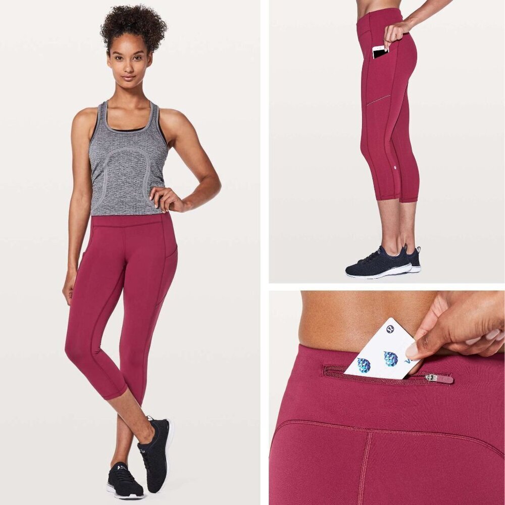 Lululemon Ruby Wine Speed Up Crop Leggings Size 4 - 23115